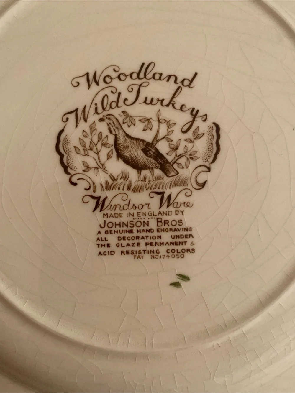 Set Of 4 Johnson Brothers  Wild Turkeys Brown Native American Thanksgiving 10.5”